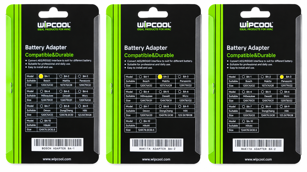 WIPCOOL akumuliatorių adapteris BA serija (Wipcool C10BW / C10B įrenginiams)