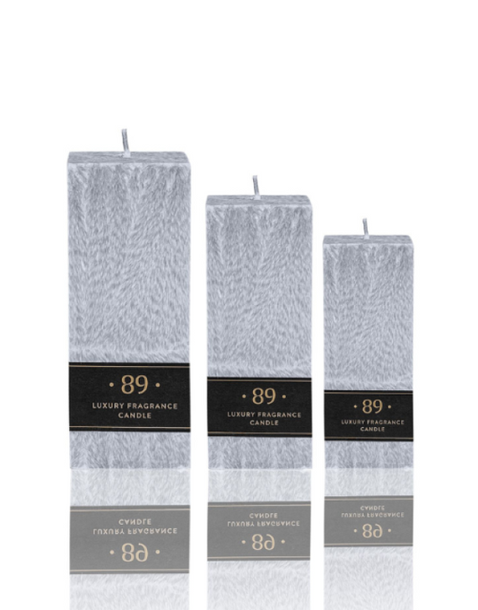 Palm wax candle (square, gray)